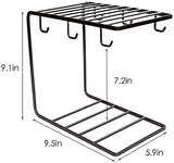 2 Tier Metal Cup Stand with 6 Hooks