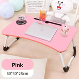 Folding Laptop Table with Tablet & Phone Slot