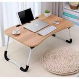 Folding Laptop Table with Tablet & Phone Slot